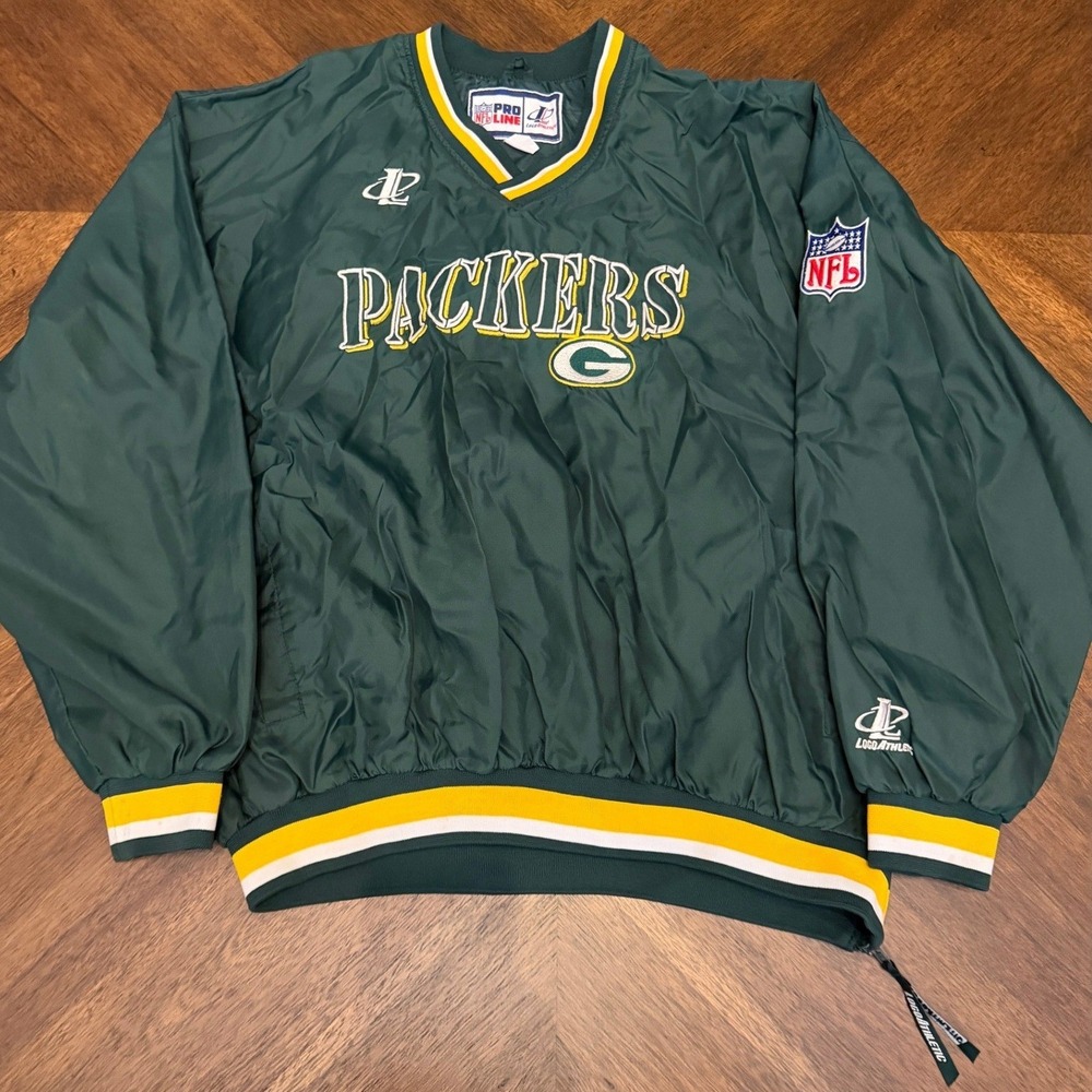 Vintage Green Bay Packers Logo Athletic NFL Pro Line Windbreaker Pullover XL